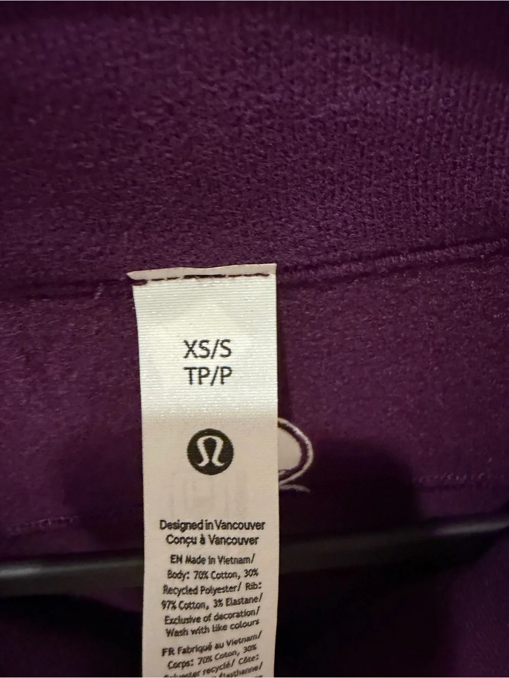 lululemon athletica Deep Purple Half-Zip Sweatshirt